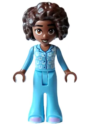 FRND0602:  Friends Aliya - Bright Light Blue Pajamas with White Horseshoes and Dots, Lavender Shoes
