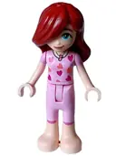 Minifigurka: FRND0603:  Friends Paisley - Bright Pink Pajamas, Top with Magenta and Coral Hearts
