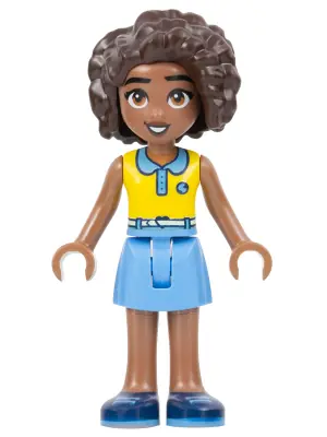 FRND0606:  Friends Aliya - Yellow Top, Medium Blue Skirt, Dark Blue Shoes