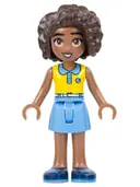 Minifigurka: FRND0606:  Friends Aliya - Yellow Top, Medium Blue Skirt, Dark Blue Shoes