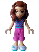Minifigurka: FRND0615:  Friends Luna - Dark Pink and Medium Azure Top with Scales, Dark Pink Cropped Trousers, White Shoes