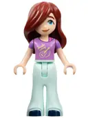 Minifigurka: FRND0617:  Friends Paisley - Medium Lavender Shirt with Guitar, Light Aqua Trousers Bell-Bottoms, Dark Blue Shoes