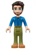 Minifigurka: FRND0619:  Friends Jonathan - Dark Azure Shirt, Olive Green Trousers, Medium Nougat Shoes, Dark Brown Hair