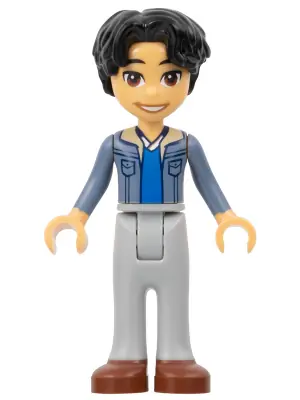 FRND0625:  Friends Niko - Sand Blue Jacket, Light Bluish Gray Trousers, Reddish Brown Shoes