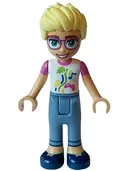 Minifigurka: FRND0630:  Friends Olly - White Shirt with Dark Pink Short Sleeves, Sand Blue Trousers, Dark Blue Shoes