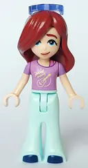 Minifigurka: FRND0634:  Friends Paisley - Medium Lavender Shirt with Guitar, Light Aqua Trousers Bell-Bottoms, Dark Blue Shoes, Sunglasses