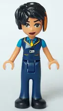 Minifigurka: FRND0636:  Friends Zoe - Dark Blue Vest with Bright Light Orange Tie, Dark Blue Trousers, Black Shoes