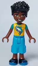 Minifigurka: FRND0642:  Friends Zac - Bright Light Orange Shirt with Shark, Dark Azure Cropped Trousers, Black Shoes
