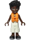 Minifigurka: FRND0646:  Friends Zac - Yellow and Dark Turquoise Wet Suit, Orange Life Jacket, White Cropped Trousers, Black Shoes