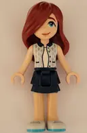Minifigurka: FRND0652:  Friends Paisley - Light Aqua Vest, Dark Blue Skirt Layered, White Shoes, Medium Azure Soles and Laces
