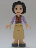 Minifigurka: FRND0673:  Friends Michelle - Lavender Jacket, Tan Skirt Long, Dark Bluish Gray Shoes
