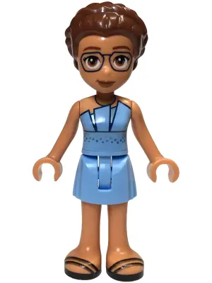 FRND0679:  Friends Olivia (Adult) - Bright Light Blue Dress, Black Sandals