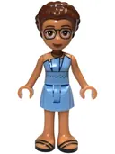 Minifigurka: FRND0679:  Friends Olivia (Adult) - Bright Light Blue Dress, Black Sandals