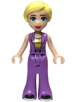 FRND0684:  Friends Stephanie (Adult) - Medium Lavender Suit with Gold Shirt, Black Shoes with White Soles