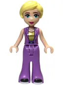 Minifigurka: FRND0684:  Friends Stephanie (Adult) - Medium Lavender Suit with Gold Shirt, Black Shoes with White Soles