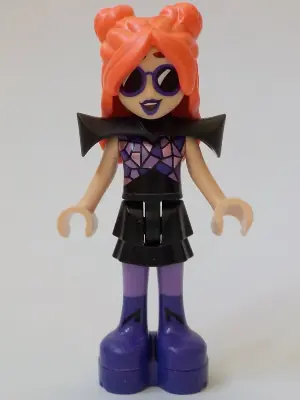 FRND0690:  Friends Ley-La (Paisley Persona) - Black Shoulder Pads, Dark Purple Boots, Platform Soles