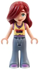 Minifigurka: FRND0695:  Friends Paisley - Bright Light Yellow and Medium Lavender Tank Top, Sand Blue Trousers Bell-Bottoms, Medium Lavender Shoes