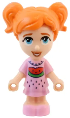 FRND0698:  Friends Ella - Micro Doll, Bright Pink Dress with Watermelon