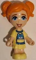 Minifigurka: FRND0705:  Friends Ella - Micro Doll, Bright Light Yellow Dress with Cat
