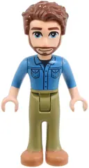 Minifigurka: FRND0706:  Friends Jonathan - Dark Azure Shirt, Olive Green Trousers, Medium Nougat Shoes, Reddish Brown Hair
