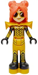 Minifigurka: FRND0707:  Friends Ley-La (Paisley Persona) - Pearl Gold Shoulder Pads, Black Boots, Platform Soles