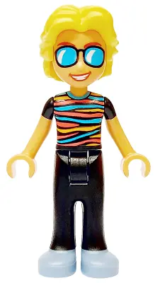 FRND0709:  Friends Alexander - Striped Top, Black Legs, Sand Blue Shoes