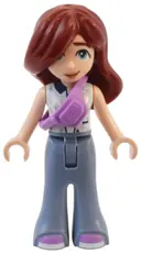 Minifigurka: FRND0714:  Friends Paisley - Light Aqua Vest, Sand Blue Trousers Bell-Bottoms, Medium Lavender Shoes, Belt Bag