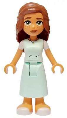 FRND0724:  Friends Mary Joy - Light Aqua Scrubs Dress with White Short Sleeves, White Sandals