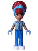 Minifigurka: FRND0732:  Friends Gabriela - Sand Green Vest over Medium Blue Shirt, Blue Trousers, White Shoes, Medium Azure Head Wrap