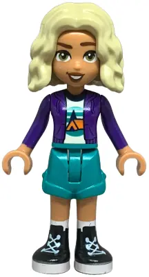 FRND0738:  Friends Nova - Dark Purple Hoodie, White Shirt with Tent, Dark Turquoise Shorts, Black Boots