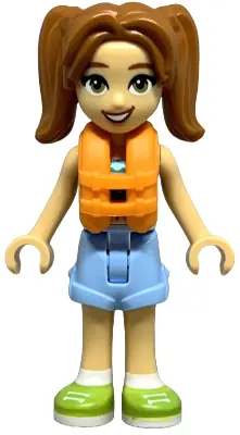 FRND0743:  Friends Candi - Dark Turquoise Swimsuit, Orange Life Jacket