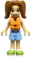 Minifigurka: FRND0743:  Friends Candi - Dark Turquoise Swimsuit, Orange Life Jacket