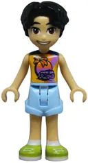 Minifigurka: FRND0752:  Friends Niko - Bright Light Orange Sleeveless Shirt, Bright Light Blue Shorts, Lime Shoes