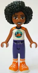 Minifigurka: FRND0758:  Friends Jamila - White Sleeveless Top with Tent, Dark Purple Trousers, Orange Shoes