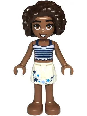 FRND0764:  Friends Aliya - Dark Blue Top, White Skirt with Stars