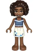 Minifigurka: FRND0764:  Friends Aliya - Dark Blue Top, White Skirt with Stars