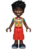Minifigurka: FRND0768:  Friends Zac - Yellow Top with Geometric Shapes, Red Cropped Trousers, Dark Blue Shoes
