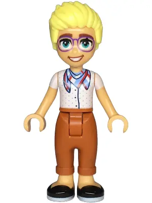 FRND0769:  Friends Olly - White Shirt with Bandana, Dark Orange Trousers, Black Shoes