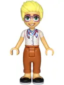 Minifigurka: FRND0769:  Friends Olly - White Shirt with Bandana, Dark Orange Trousers, Black Shoes