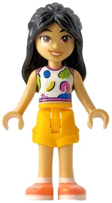FRND0776:  Friends Liann - White Tank Top, Bright Light Orange Shorts, Coral Shoes