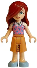 Minifigurka: FRND0784:  Friends Paisley - Bright Pink Tank Top, Nougat Skirt Mid-Length, Bright Light Blue Shoes