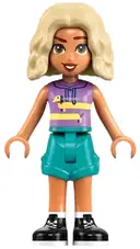 Minifigurka: FRND0806:  Friends Nova - Medium Lavender Sleeveless Hoodie with Dachshund, Dark Turquoise Shorts, Black Boots