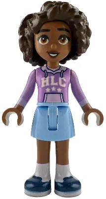 FRND0812:  Friends Aliya - Medium Lavender Hoodie, Bright Light Blue Skirt, Dark Blue Shoes
