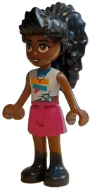Minifigurka: FRND0820:  Friends Elsa D - White Knotted Sleeveless Shirt, Magenta Skirt, Black Boots