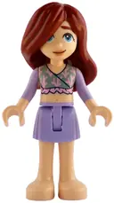 Minifigurka: FRND0823:  Friends Paisley - Sand Green Top, Lavender Skirt, Bare Feet