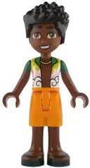 Minifigurka: FRND0824:  Friends Zac - Bright Green, Bright Pink, Lime and White Open Shirt, Orange Shorts, Dark Green Sandals
