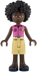 Minifigurka: FRND0828:  Friends Mischa - Dark Pink Sleeveless Shirt, Tan Shorts, Dark Blue Sandals
