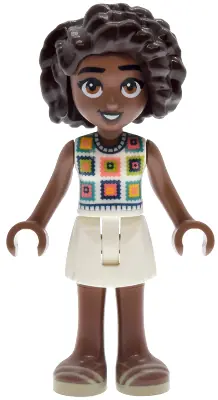 FRND0833:  Friends Aliya - White Crochet Top, White Skirt, Tan Sandals