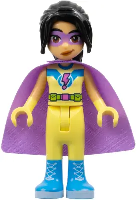 FRND0837:  Friends Liann - Bright Light Yellow Superhero Costume, Medium Lavender Cape
