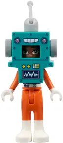 Minifigurka: FRND0839:  Friends Zac - Dark Turquoise and Orange Robot Costume